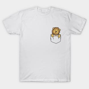 Cute lion popping out of the pocket T-Shirt